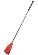 Rouge Fifty Times Hotter Leather Riding Crop - Red