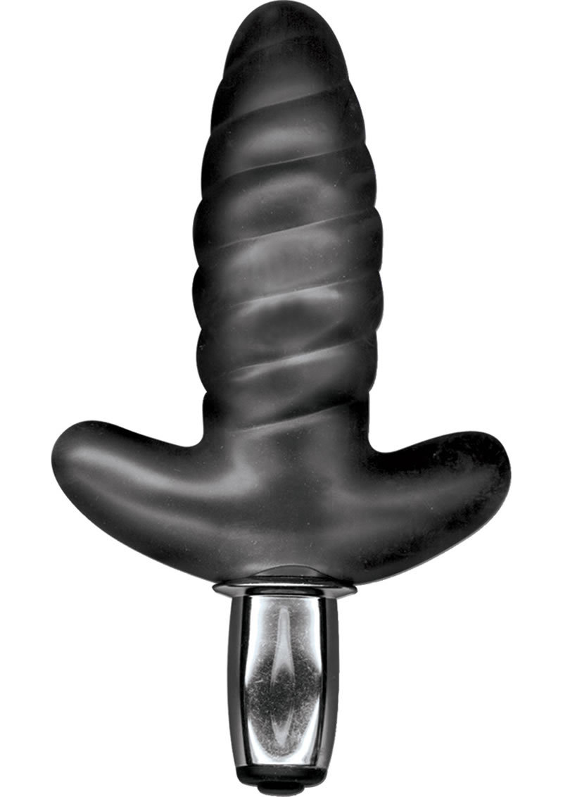 The Velvet Collection Licorice Twist Anal Vibrator Waterproof 5 Inch Black